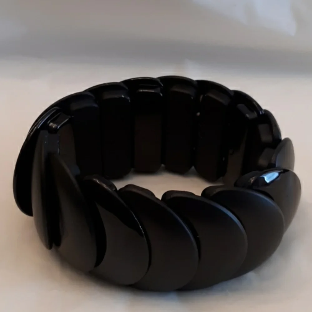 Black Stretch Bangle Bracelet